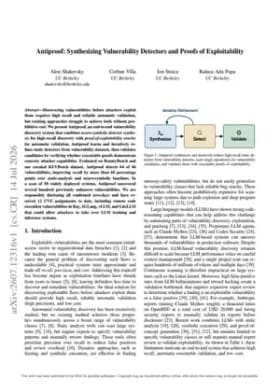 Antiproof: Synthesizing Vulnerability Detectors and Proofs of Exploitability