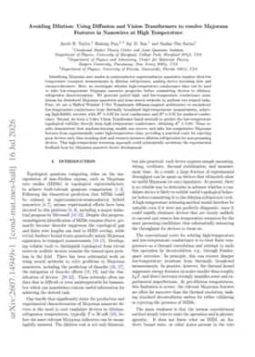 Avoiding Dilution: Using Diffusion and Vision Transformers to resolve Majorana Features in Nanowires at High Temperature