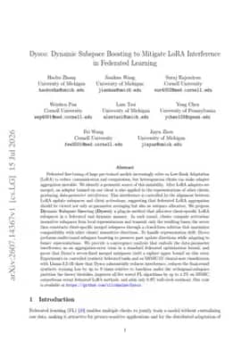Dysco: Dynamic Subspace Boosting to Mitigate LoRA Interference in Federated Learning